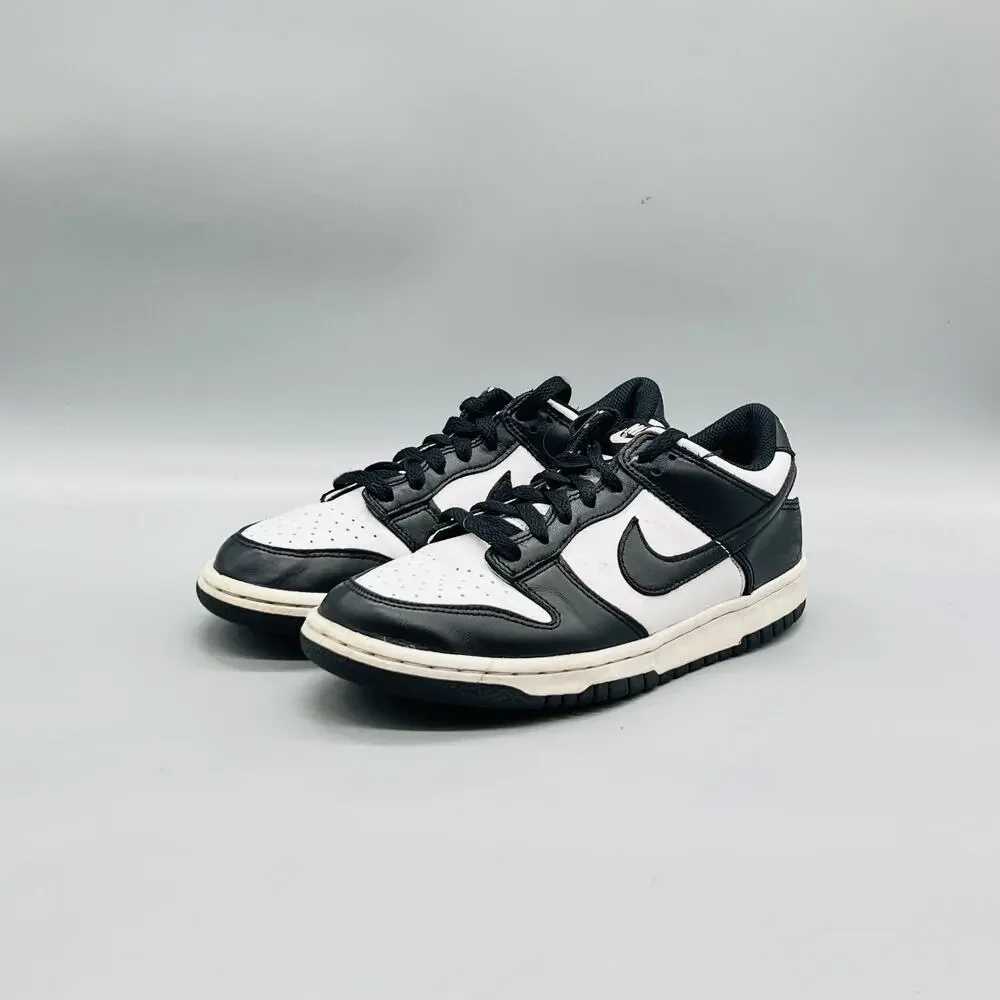 Nike Shoes Boys 6 Black White Leather Dunk Low Retro Sneakers Classic Panda GS